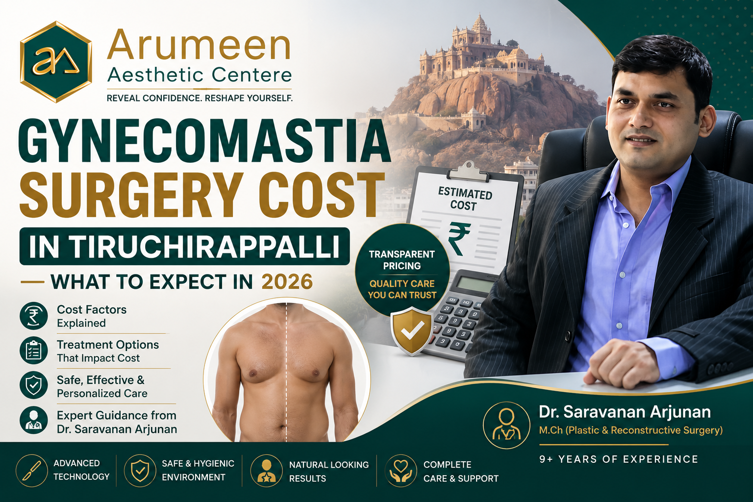 Gynecomastia Surgery Cost in Tiruchirappalli — What to Expect in 2026